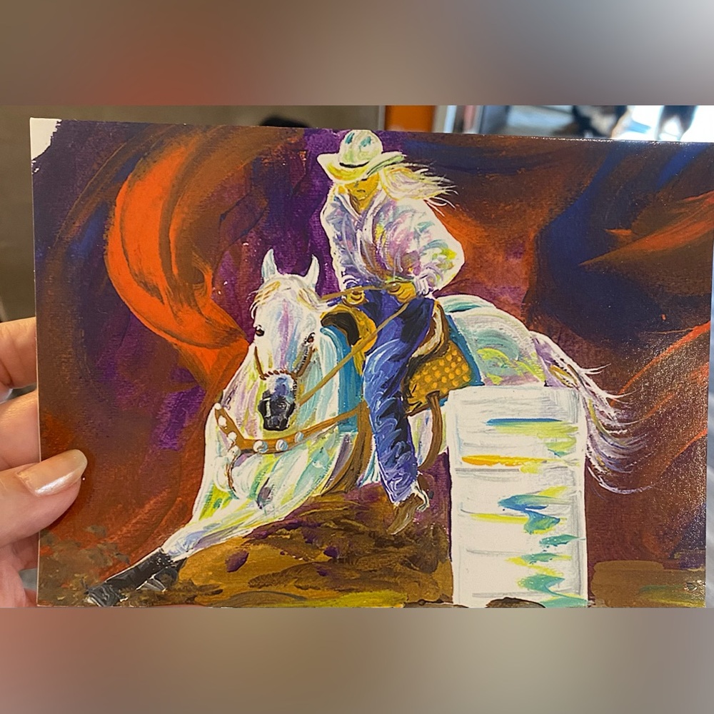 Adrenalin Junkies Barrel Racing Greeting Cards Set of 5 with Envelopes‎ Cowgirl